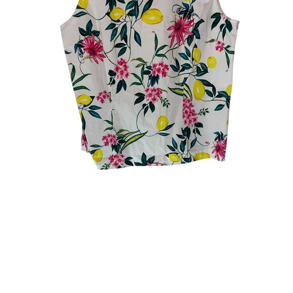 RSVP by Talbots Plus Blouse Spring Summer Floral Lemon Print Buttons Size 18 - Picture 5 of 10